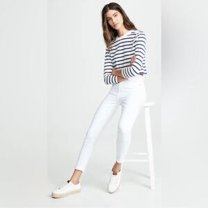 Frame Ali High Rise Cigarette Jeans in Blanc